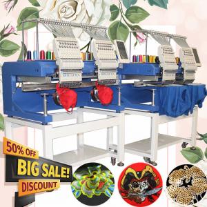 Better than brother embroidery machine HO1502H 400*500mm cap t-shirt flat sequin hat 3d cheap 2 head embroidery machine