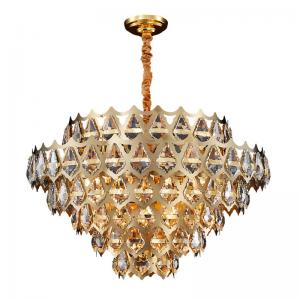 Luxury Round Crystal Chandelier Vintage Hanging Ceiling Light Pendant LED Dimmable Fixture for Dining Room Bedroom Black