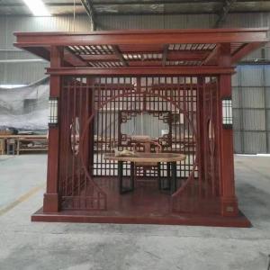 China Carbonized Anticorrosive Chinese Wood Gazebo Arches Shade All Seasons supplier