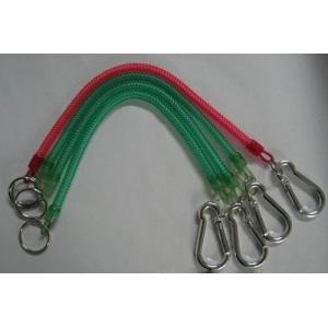 China Custom Silver Carabiner and Split Key Ring Attached Good Elastic Coil Chains supplier