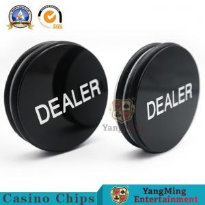 China Casino Baccarat Markers 76mm Custom Black White Silk Screen Engraving Texas Holdem Button supplier