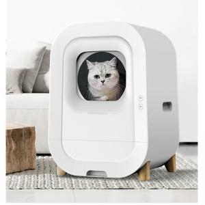 Smart Self Cleaning Large Capacity 12L White Plastic Pet Cat Litter Box for 1-8kg Cats