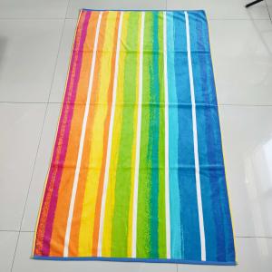 China Stripe cabana pool thick organic cotton terry bath towels turkish 100% cotton custom all rainbows colorful bath towels supplier