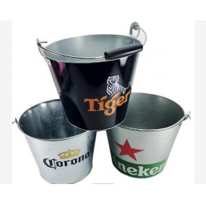 5L Large Beer Ice Bucket Galvanized Beer Buckets With Bottle Opener
