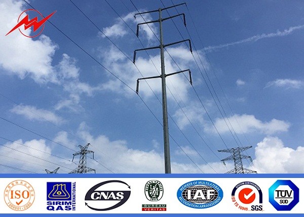 33KV 40FT 11900MM Galvanized Steel Power Poles Design Load 500KGS