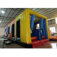 China New design inflatable bus obstacle course inflatable public bus shaped obstacle courses inflatable outdoor games on sale