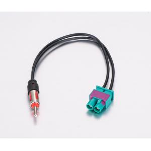 Double Fakra Connector Assembly Male to FM Radio Adapter With Pigtail RG 174 Cable