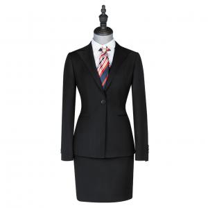 China Womens Plus Size Business Suits V-neck Skirt and Blazer Set for Formal Office Wear supplier