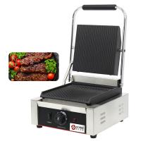 China Electric Contact Panini Grill Press Grill with Full Grooves and Anti-Scalding Handles on sale