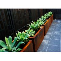 China Customized Square Metal Planters Outdoor Corten A Material 50cm Height on sale