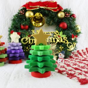 Babe Soft Silicone Stacking Rings Blocks With Christmas Tree Shape