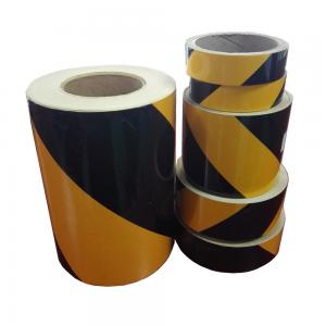 Yellow And Black Reflective Sticker 5cm Or 10cm Width For Traffic Barrier