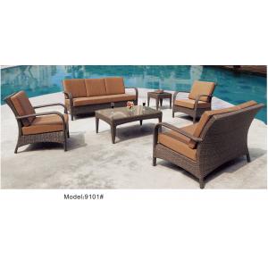 6-piece patio outdoor  wicker rattan deep seat sofa set with single chair loveseat sofa-9101