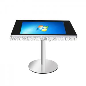 China 21.5 Inch Coffee Shop Capacitive Touch Screen Table Kiosk with Smart Phone Wireless Charing Pad supplier