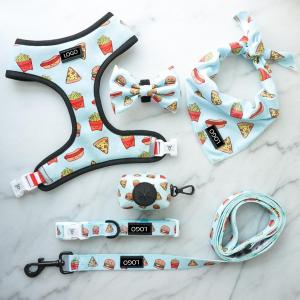 Soft Mesh Nylon Pattern Dog Collar and Leash Set