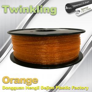 China MSDS Twinkling Orange 3D Printer Filament 1.75mm Filament For 3d Printer supplier