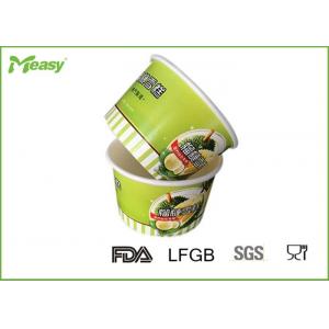 China 5oz Double PE Coated paper disposable ice cream bowls With Logo Printed , Green color food container taka away cup supplier