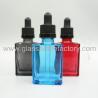 30ml Flat Square Colored Electronic Cigarette Oil Glass Bottles With Black