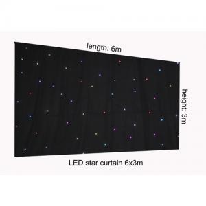China RGB 6 x 3m LED Star Cloth Curtain , Backdrop Stage Star Light Curtains for Stage Background supplier