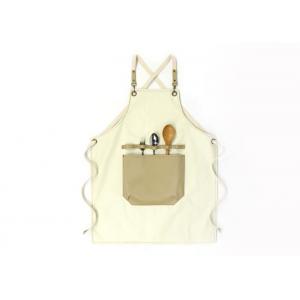 PU Material Kitchen Cooking Apron Anti Oil Pocket Outside Light Color