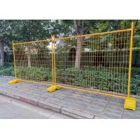 China Yellow 2.1m Retractable Temporary Fence 100x200mm Mesh Hole on sale