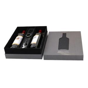 China Two Piece Printed Red Wine Gift Boxes , Wine Bottle Packaging Box With Logo supplier