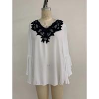 China Na Womens Chiffon Shirt White Color Technics Garment Dyed Yk25685 for sale