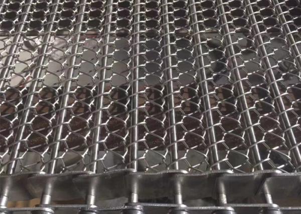 Water Bottle Conveying Metal Chain Wire Mesh Conveyor Belt