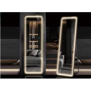 China Smart Speaker Bathroom Hotel Full Shower Led Lighted Mirror Wall Hanging Rectangle supplier