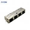China 1x4 Ports 4*8P 32 Pin Female Socket PCB RJ45 Modular Jack Connector wholesale