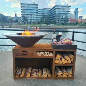 China Corten Steel Fire Pit Heavy Duty Bbq Barbecue Grills For Outdoor Cooking supplier