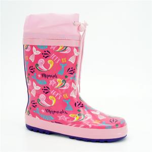 OEM Kids Mermaid Flexible Printed Rain Boots With Strap