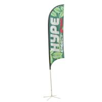 China Outdoor Flying Advertising Banner Flags Cross Base Beach Promotional Flag Banner on sale