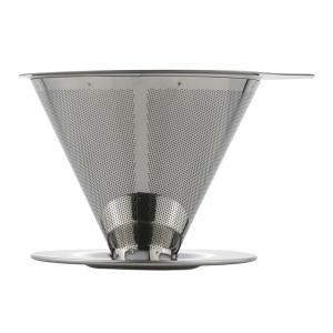 China Stainless Pour Over Coffee Dripper Reusable Manual Drip Brewer With Cone Filter supplier