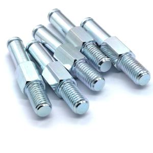 China Custom Zinc Plated Steel Stud Bolts | CNC Machined Hex Shoulder Pins with Threaded End wholesale