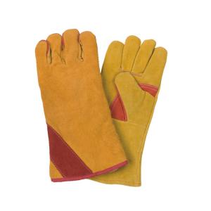 Cow Split Leather Welding Glove LC2033A within High Temperature Resistance Yellow