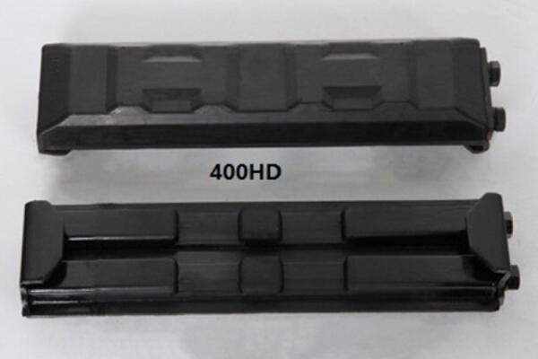 Replaceable Black Clip On Rubber Track Pads Noise Reduction 400mm Length