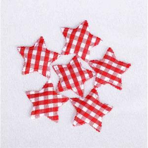 China Hair Accessories Ultrasonic Embossing Flowers Crafts Gingham Star 4.8cm supplier