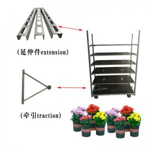 Greenhouse Light Duty Rolling Dutch Metal Flower Trolleys Hot Galvanized