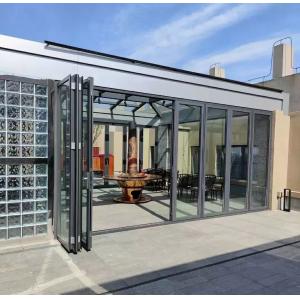 Fire Retardant 3.0mm Aluminium Bifold Patio Doors Slide Folding Glass Door
