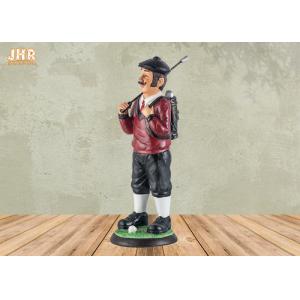 China Small Golfer Tabletop Statue Polyresin Statue Figurine Antique Resin Sculpture Figures supplier