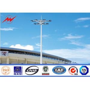 25M Thickness Three Sections High Mast Tower / Sports Light Poles  Approved