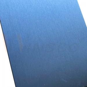 Brushed Finish SUS 201 Inox Plate Customized Thick Blue Satin Matte Stainless Steel PVD Coated Sheet