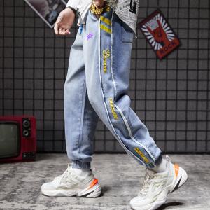 China Clothing manufacturers for small orders 100% Cotton Enzyme Wash Men Pants Male Sports Hip Hop Baggy Pants supplier