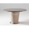 Round Italian Metal Base Marble Dining Table