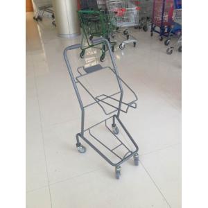 China Colorful Steel Shopping Basket Trolley With PVC / PU / TPR Wheel supplier