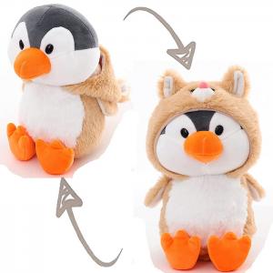 Adorable Penguin Polyester Stuffed Animals Beige Cat Costume Plushies