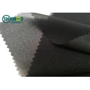 White / Black Polyester Plain Weave Woven Fusing Interlining For Garment Accessories