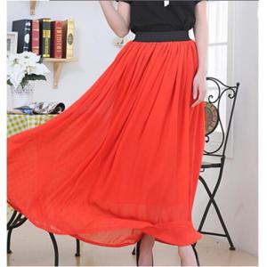 new wholesale retro black elastic waist Bohemian Princess chiffon long skirt fashion Women