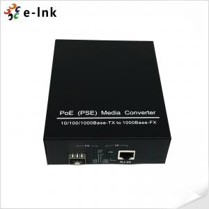 UTP To SFP Fiber Media Converter 802.3Af PoE PSE With Overcurrent Protection